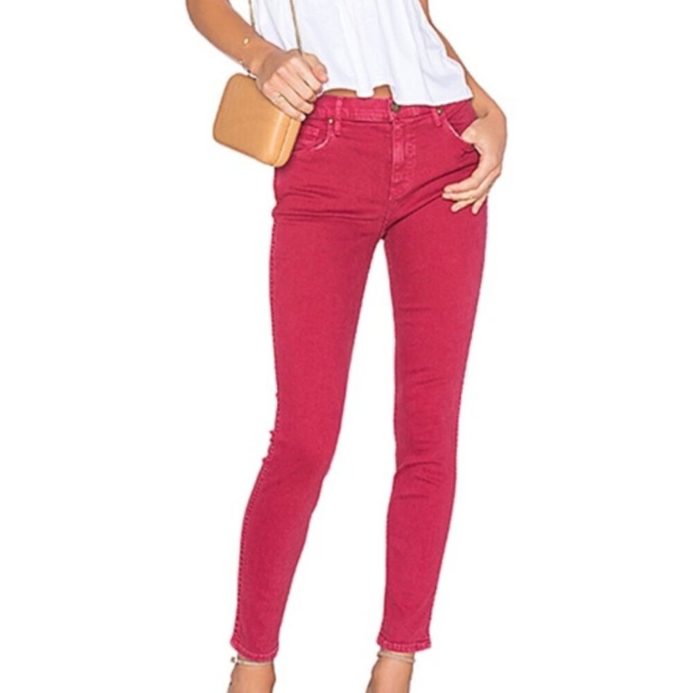 The Great Almost Skinny Red Ankle Jeans Size 29